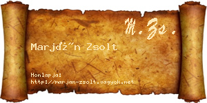 Marján Zsolt névjegykártya